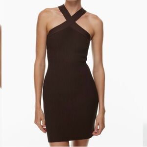 Aritzia Babaton Sculpt Knit Criss Cross Dress